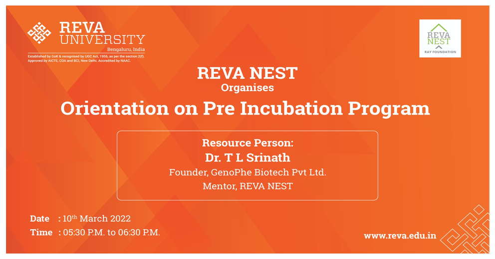 A Session on Orientation on Pre Incubation Program
